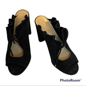 Antonio Melani Sarika Leather Ruffled Mules